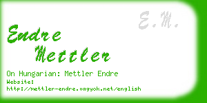 endre mettler business card